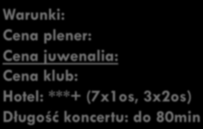 KASIA KOWALSKA Hotel: ***+ (7x1os, 3x2os) Długość koncertu: do 80min Kasia Kowalska to jedna z najbardziej znanych polskich wokalistek.