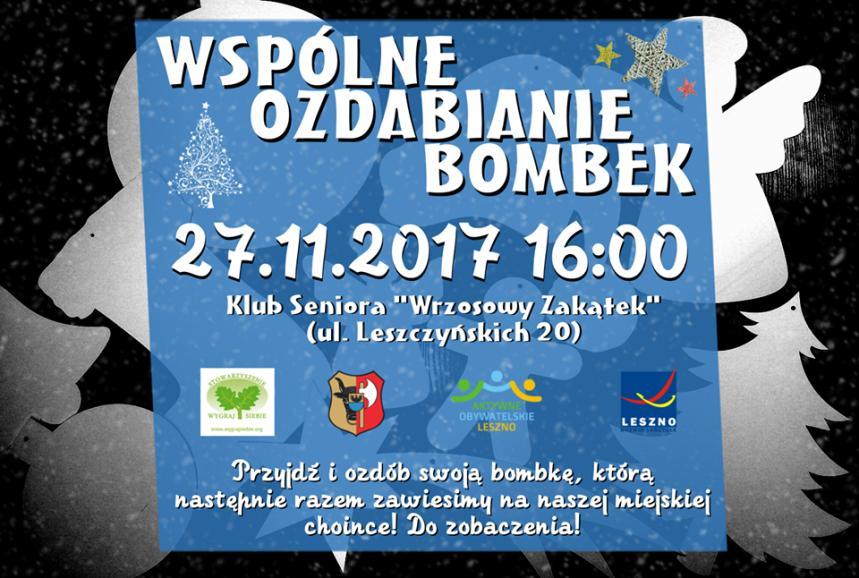 OZDABIANIE BOMBEK Z WYGRAJ SIEBIE Warsztaty świąteczno-artystyczne organizowane przez Miasto Leszno oraz Stowarzyszenie Wygraj Siebie.