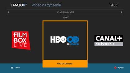 6. DODATKOWE FUNKCJE WIDEO NA ŻYCZENIE DOSTĘPNE BIBLIOTEKI: Dzięki tej usłudze abonent może za pomocą pilota wybrać z listy interesujący go materiał i oglądać go o dowolnej porze, przez 24 godziny na