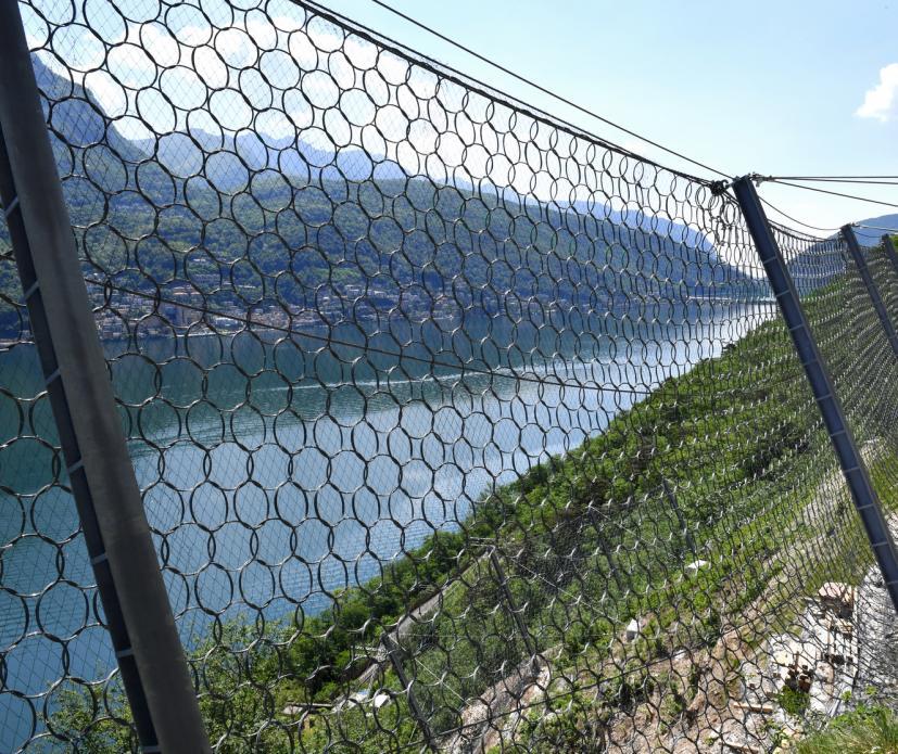 downstream barrier View from the mountain facing south; in the