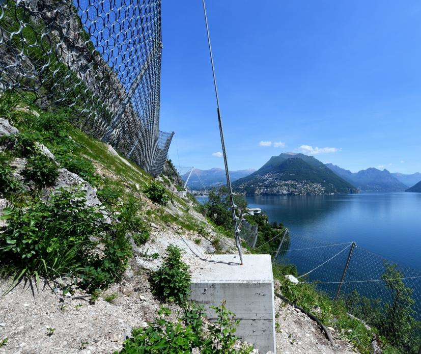 characterises the gulf of Lake Lugano In the foreground, an