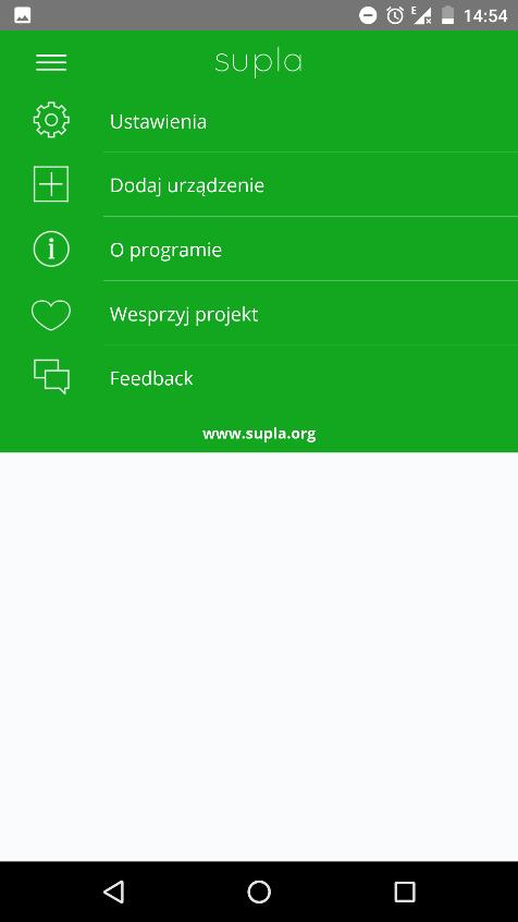 Dodawanie urządzeń DODAWANIE NOWEGO URZĄDZENIA W rozwijanym menu aplikacji wybierz pozycję Dodaj