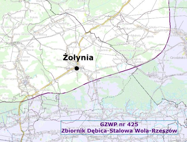 Rysunek 8. Żołynia na tle GZWP nr 42