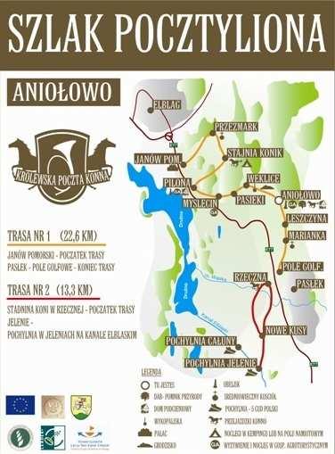 .3. Oznakowany Szlak Pocztyliona Dwie trasy Szlaku Pocztyliona 22,6 km Janów