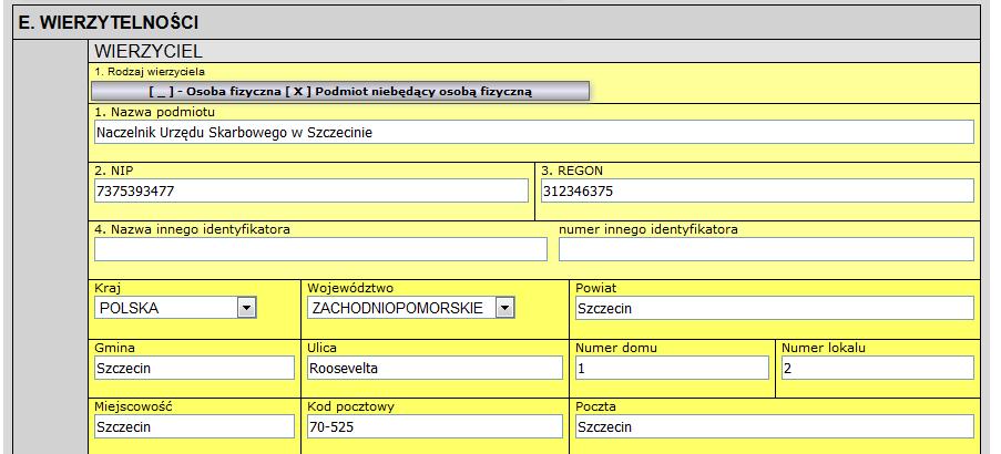 W przypadku wystąpienia pozostałej do wyegzekwowania zaliczki, użytkownik klika w przycisk Dodaj pozostałą do wyegzekwowania zaliczkę, niezwróconą wierzycielowi.