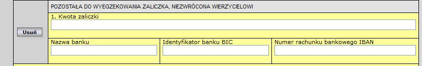 Numer rachunku musi być zgodny ze standardem IBAN (w odniesieniu do rachunków polskich, 26- cyfrowy numer musi być poprzedzony znakiem PL).