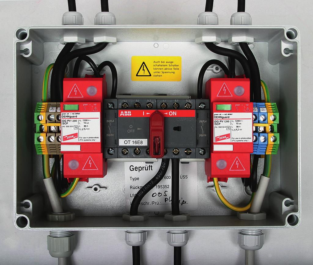 kombinowane N-PE Typ 2 wg PN-EN 61643-11 Klasa II wg PN-IEC 61643-1 DEHNguard PV.