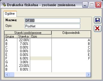 W dostępnej do edycji kolumnie: Odpowiednik, moŝna zmienić kod stawki, który domyślnie jest zgodny z kodem systemowym.