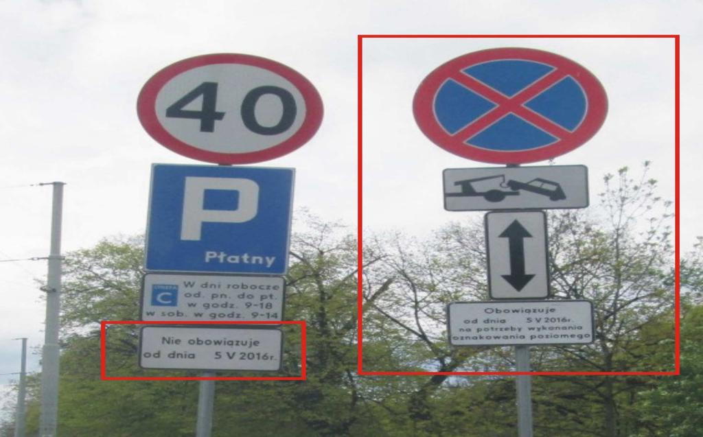 pojazdów przez Straż Miejską, wg następujących zasad: 1. Zestaw znaków ustawić z minimum sześciodniowym wyprzedzeniem 2.
