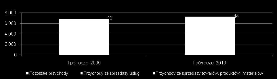 marża EBITDA (%) 20,1% 20,2% 1 361 8,0% 1 470 1 600 1 200 800 400-2% 16% 24% 4% 37% 4% 43% 43% 12% 4% I półrocze 2009 I półrocze 2010
