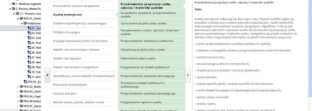 Rodzaje podglądów 2/7 - Przepływ Podgląd Przepływ umożliwia proste przeglądanie modeli wielopoziomowych Kliknięcie elementu w pierwszej kolumnie (wyższy