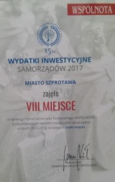 Wydatki inwestycyjne samorządów, w kategorii małe miasta.