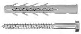 ZAMOCOWANIA RAMOWE KDS, KD, KDT KOŁKI RAMOWE Z DŁUGĄ STREFĄ ROZPORU OPIS: Kołki ramowe z długą strefą rozporu WŁAŚCIWOŚCI: stożkowy łeb wkręta z nacięciem Pozidrive umożliwia stosowanie zaślepek