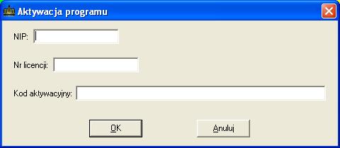 SOSPA System Obsługi SPA W dolnej części okna znajduje się przycisk Aktywacja. Jego kliknięcie powoduje wyświetlenie okienka (Rys.