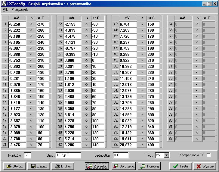 Strona: 10 Instrukcja obsługi programu LXTconfig v1.00 5.3.