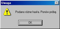 . 9999 (liczba 0 powoduje skasowanie hasła), oraz nacisnąć klawisz OK.