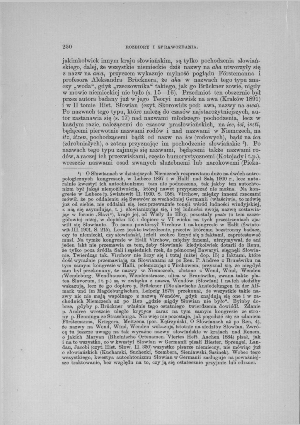 250 ROZBIORY I SPRAWOZDANIA.