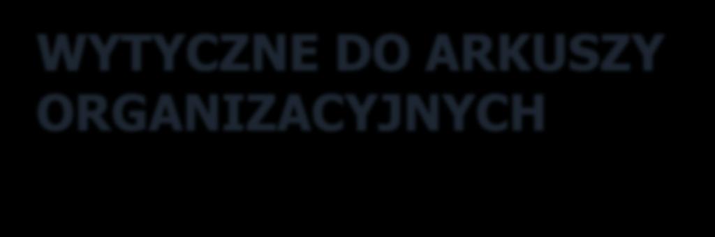 WYTYCZNE DO ARKUSZY ORGANIZACYJNYCH % JST 35% 25% 40%