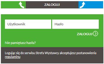 TERAZ FORMULARZ: bit.ly/2m1m3fu! Pamiętaj Upoważnienie ważne jest na wszystkie targi aż do odwołania. KROK 2 Zaloguj się do portalu podając swój login i hasło.