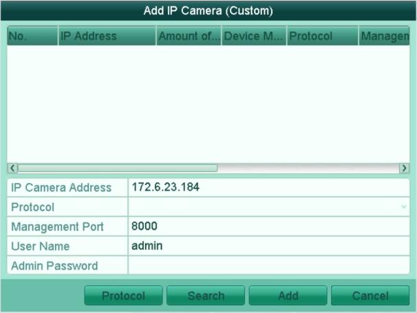 Rejestrator MAZi instrukcja obsługi wersja 2.0 17/20 wyszukiwanie i dodawanie kamer Kamery dodajemy ręcznie klikając dodaj. Kamera pojawi się na liście kamer. Zazwyczaj nie będzie symbolu tylko.