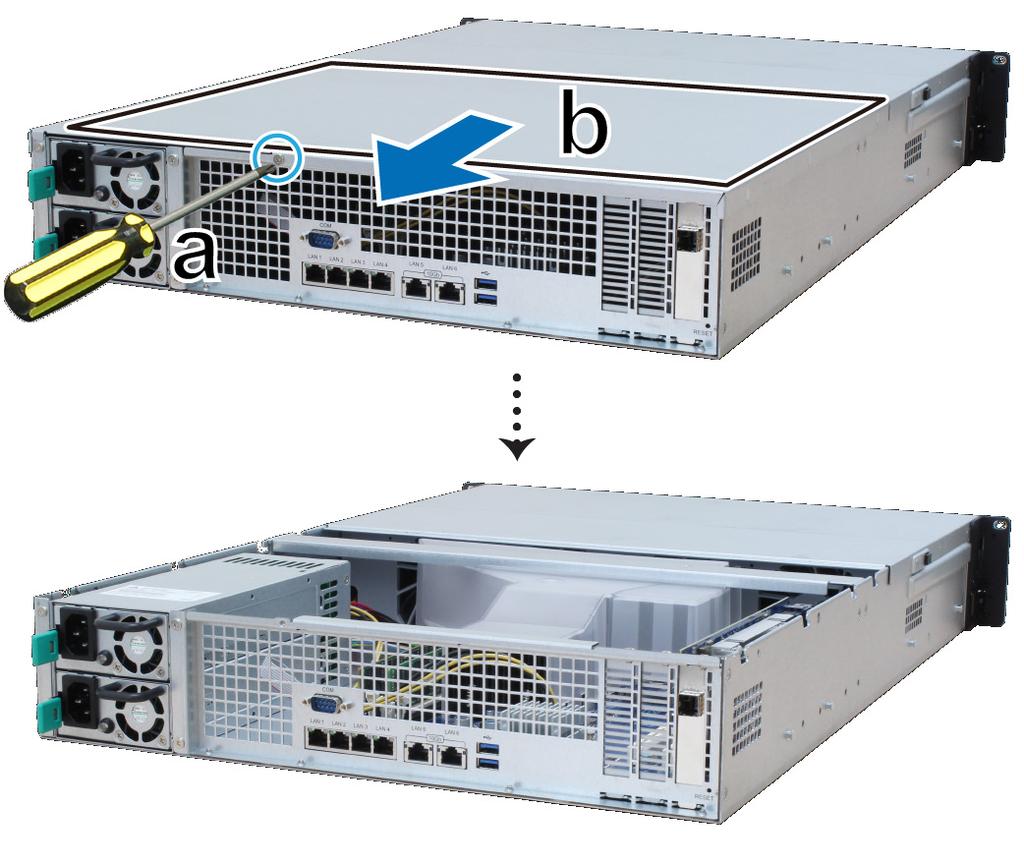 Dodawanie modułu pamięci RAM w serwerze RackStation Opcjonalny moduł Synology RAM jest zaprojektowany jako rozszerzenie pamięci dla serwera RackStation.