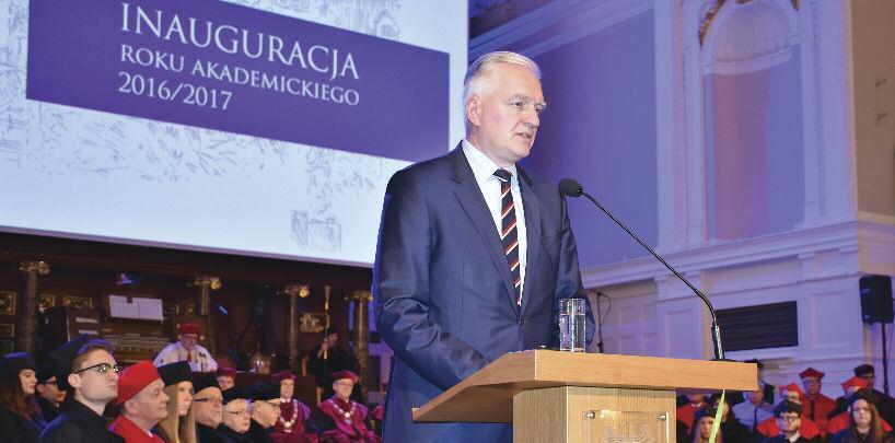 n A s z U n i w e r s y t e t m I N I S T E R z a P o W I a d a Prze ży waj cie stu dia jak naj bar dziej twór czo Przemówienie ministra nauki i szkolnictwa wyższego Jarosława Gowina na inauguracji