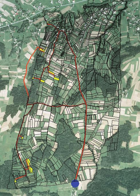 Zmiany wybranych parametrów... ħródáo: opracowanie wáasne. Rysunek 4. Porównanie rozmieszczenia gruntów gospodarstwa o numerze jednostki rejestrowej 279 przed i po scaleniu Figure 4.