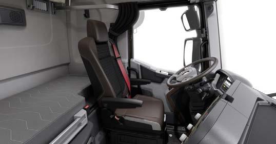 Komfort kabiny Kabina pojazdów Gamy T, to dzieło sztuki inżynieryjnej łączące w sobie niebanalne wzornictwo, doskonałość aerodynamiczną oraz komfort pracy i wypoczynku dla kierowcy.
