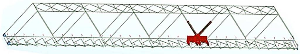 W miejscach dylatacji rozstaw poprzecznic wynosi 0,8 m. a) b) Rys. 2. Konstrukcja węzła kratownicy przy przerwie dylatacyjnej: a) schemat; b) widok ogólny 3.