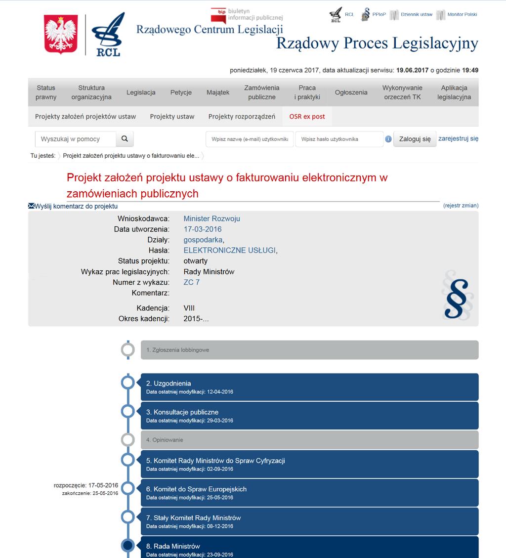 Projekt ustawy o fakturowaniu elektronicznym w zamówieniach