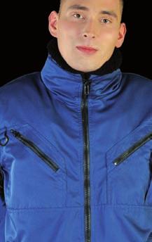 jacket made of very strong material Poliester Oxford colour: grey with black gussets hood with straps, can be tightened with additional Velcro zip-fastened