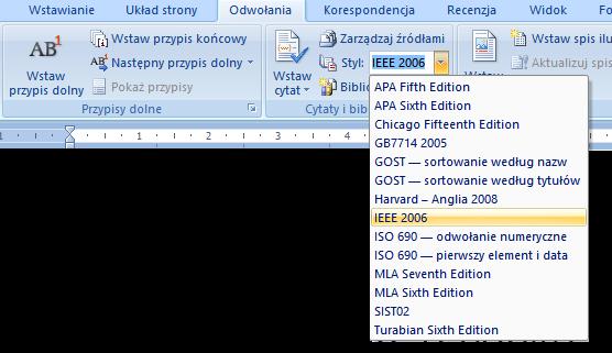Lubelskiej obowiązuje styl IEEE 2006 odwołań Automatyczne