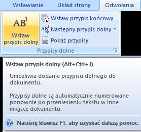 kolejnymi przypisami Kolejność utrzymywana automatycznie Numeracja