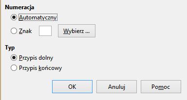 wpisu 43 Przypisy OpenOffice Przypisy dolne i