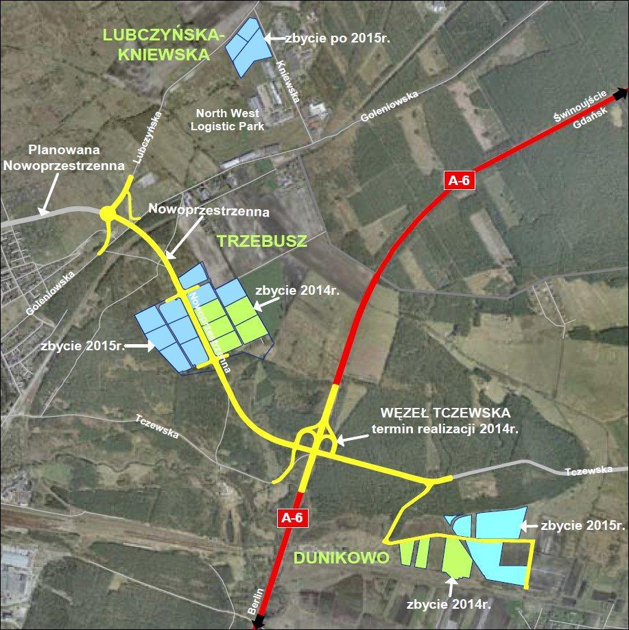 Szczecin 2020 / Praca / Podstrefa Szczecin SSE Euro Park Mielec - lokalizacje: Trzebusz, Dunikowo, Lubczyńska-Kniewska TRZEBUSZ - teren przeznaczony pod zabudowę usługową, produkcyjną, magazynową,