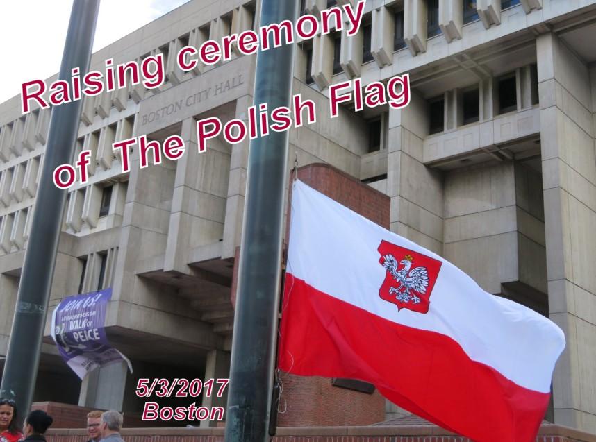 MASS INTENTIONS - INTENCJE MSZALNE POLSKA FLAGA PRZED CITY HALL W BOSTONIE. Po raz drugi w historii Bostonu biało czerwona flaga dumnie zawisła przed urzędem City Hall w Bostonie.