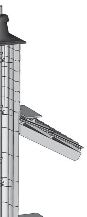 Odprowadzenie spalin przez wkład kominowy, dopływ powietrza przez korpus komina (układ