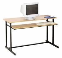 Stolik 1-osobowy ze stałą półkę na klawiaturę Wymiary: 700 x 450 x 760 mm Wymiary półki: 560 x 300 mm Stolik posiada regulacje