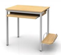 Wymiary: 760 x 580 mm, stelaż tylko srebrny, blat buk i klon Blat z płyty meblowej o gr.
