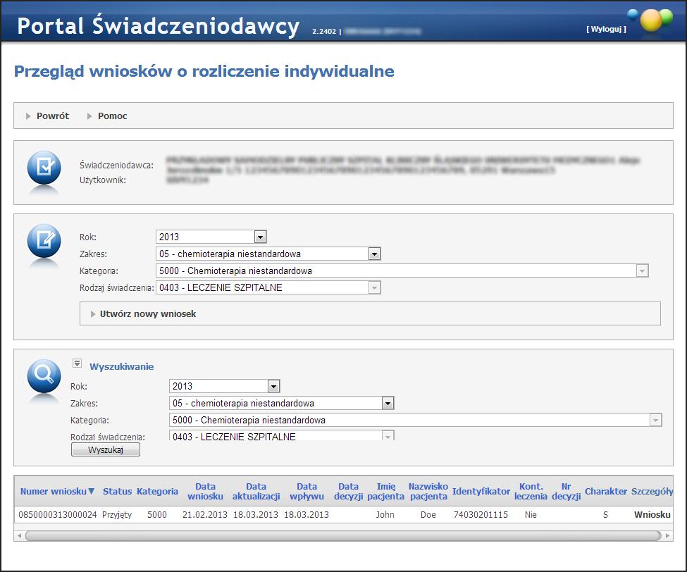 100 Portal Świadczeniodawcy 4.2.