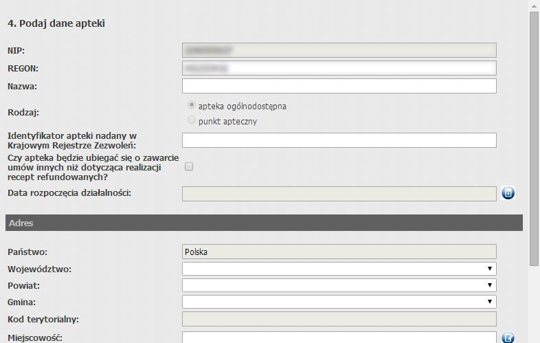 Po poprawnym dodaniu wpisu, pola do dodawania nowego formularza zostaną wyczyszczone. Przycisk wpisu.
