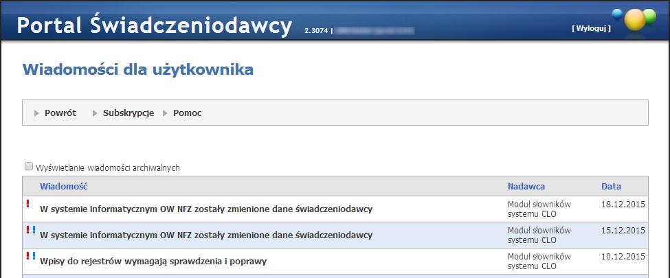 Obsługa okien 213 Domyślnie wiadomości są sortowane po dacie - najnowsze u góry.