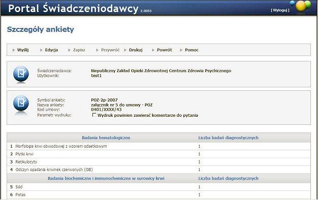 Obsługa okien 77 4.2.6.1.1 Szczegóły ankiety Ostatnia kolumna Szczegóły wraz z odsyłaczem Pokaż Szczegóły umożliwia wyświetlenie strony widocznej poniżej.