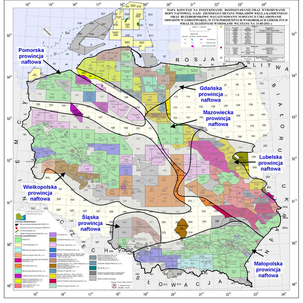 W świetle dotychczasowych wyników prac poszukiwawczych i perspektyw odkrycia nowych Mazowiecka prowincja naftowa Wielopolska prowincja naftowa złóż ropy naftowej i gazu ziemnego najbardziej Prowincja