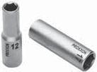 Wielkość nr artykułu Nasadki 1/2" od 19mm czterostronnie zwężone Przewężane przy napędzie (od 19mm). Wykonane ze stali CrV.