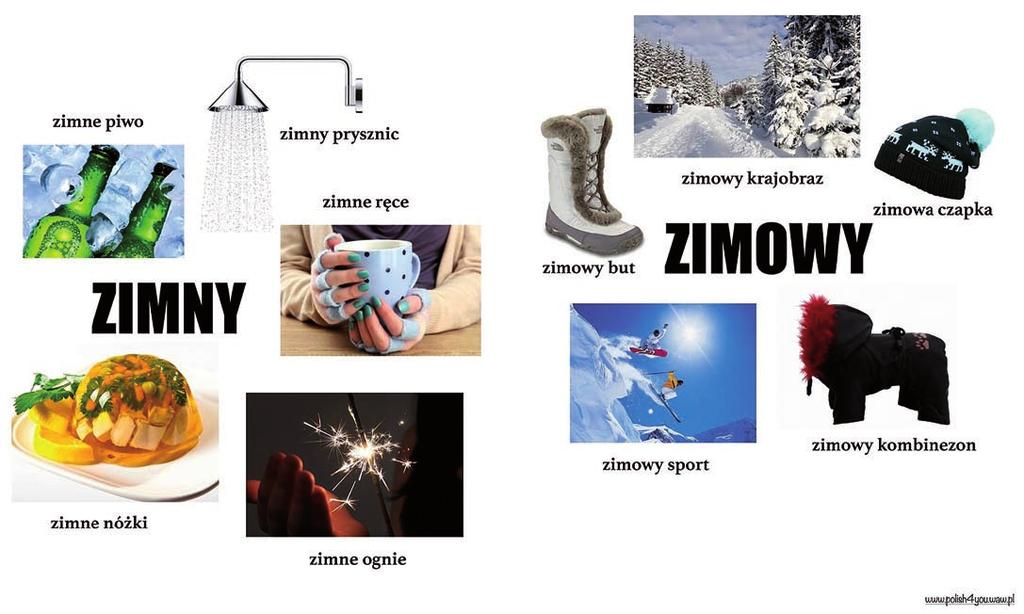 nr 2 (44) luty 2016 * Polak Mały 9 Mówimy i piszemy poprawnie Zimny a zimowy ZIMNY