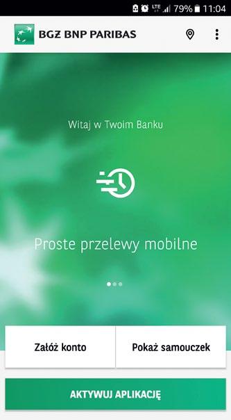 4. NOWA BANKOWOŚĆ MOBILNA GOmobile POBRANIE, INSTALACJA I AKTYWACJA APLIKACJI GOmobile Krok 1 W celu pobrania aplikacji ze sklepów GooglePlay lub AppStore należy wpisać w okno wyszukiwania pełną