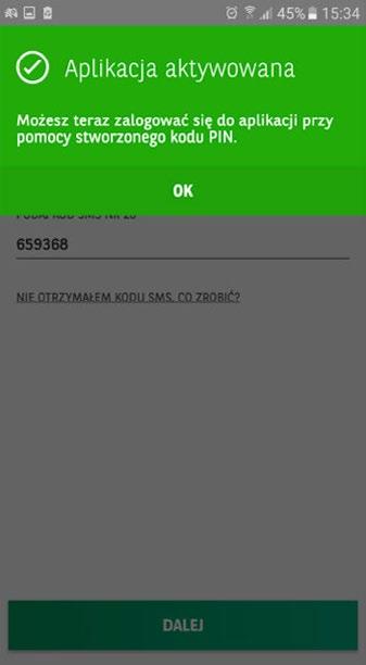 bankowych. Definiowanie kodu PIN należy zatwierdzić otrzymanym kodem sms.