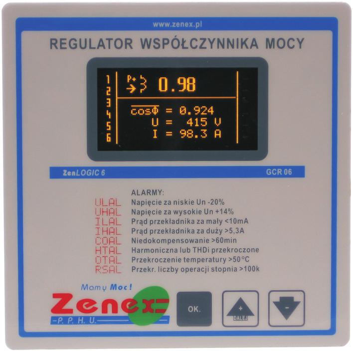 BKGCR0: Regulator mocy biernej -owy, Komunikacja RS8 Modbus,