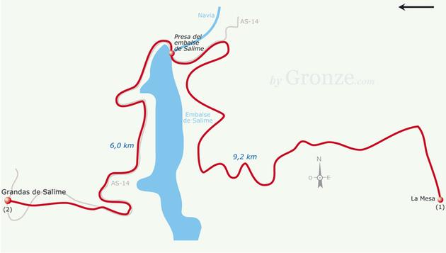 Etap 6 La Mesa - Grandas de Salime (15 km) Grandas de Salime Mieszk.: 1100 Wys.: 605 m.n.p.m. Do Careijeira: 2.3 km Do Santiago de Compostela: 182.